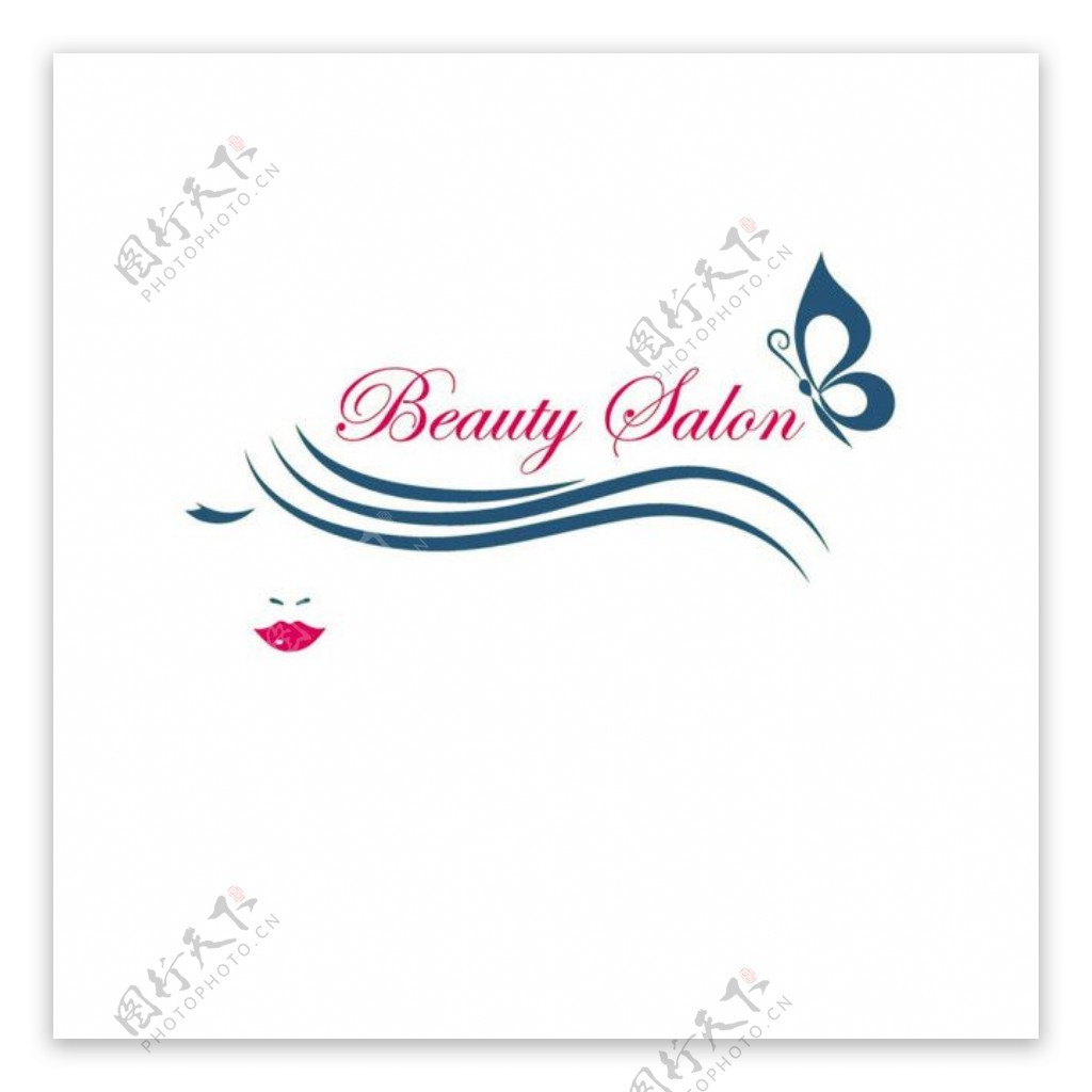 蝴蝶女性logo设计图片