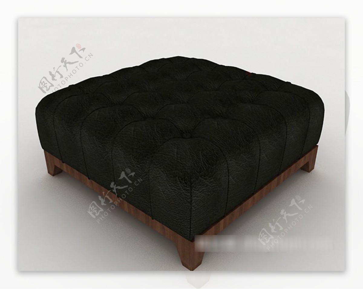 黑色简单沙发凳3d模型下载