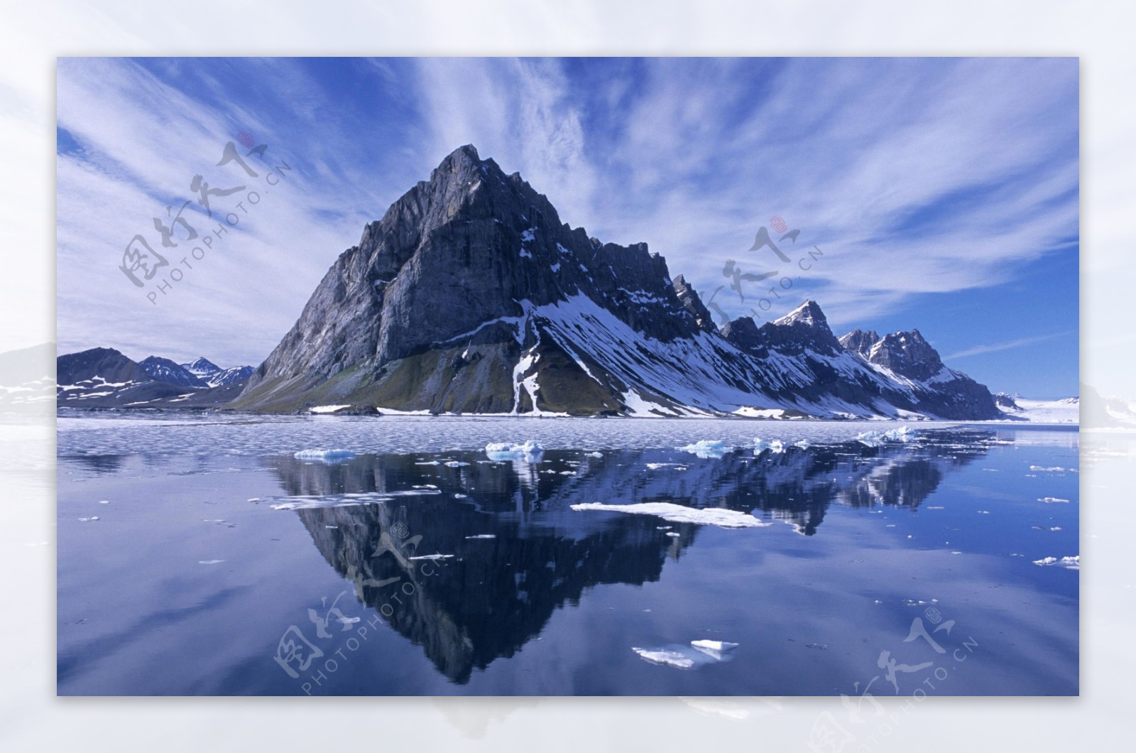 冰川山峰风景图片