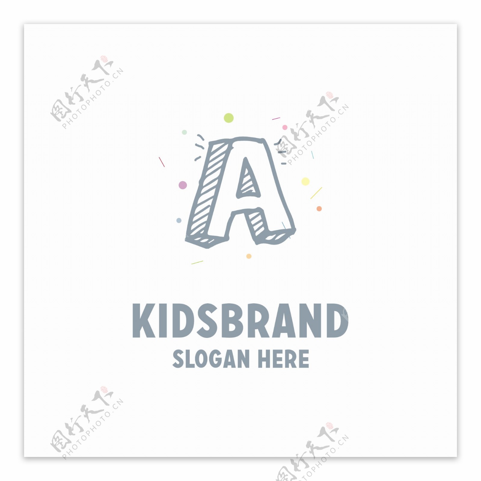 儿童风格徽标logo标志
