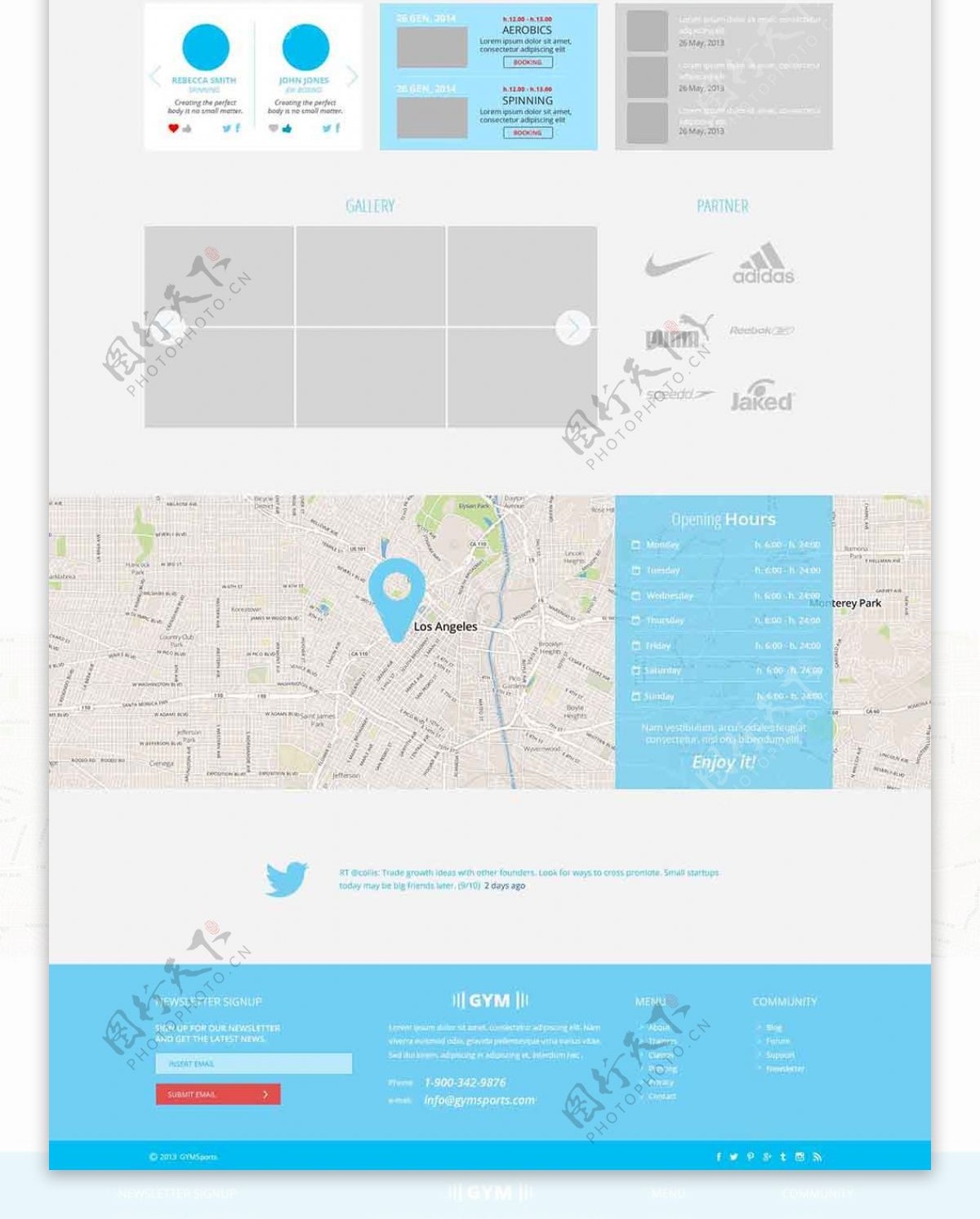 蓝色创意排版网页UI设计