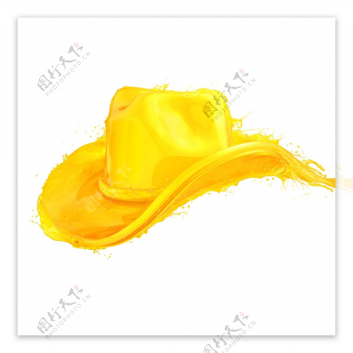 抽象黄色帽子元素