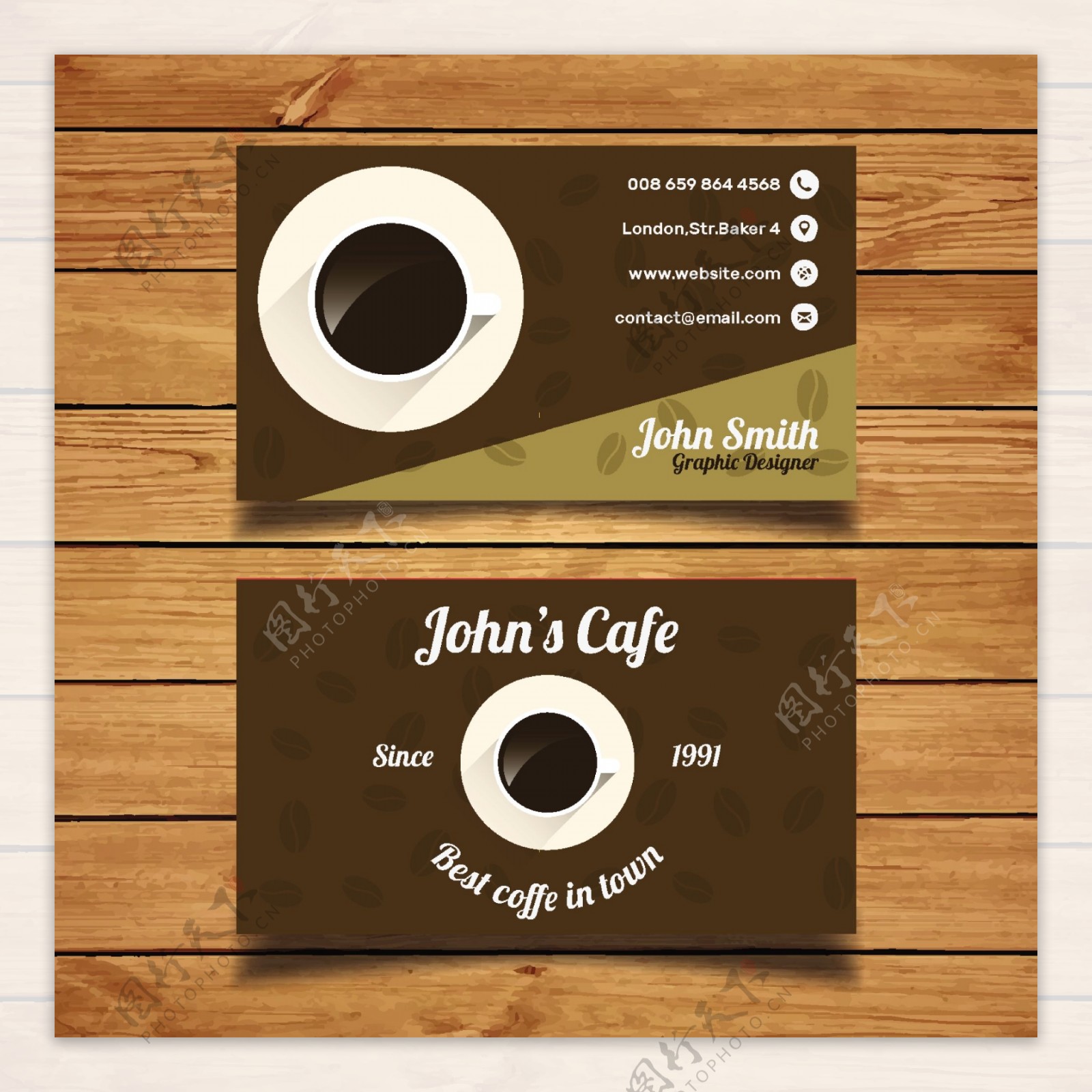 咖啡行业商业名片模板