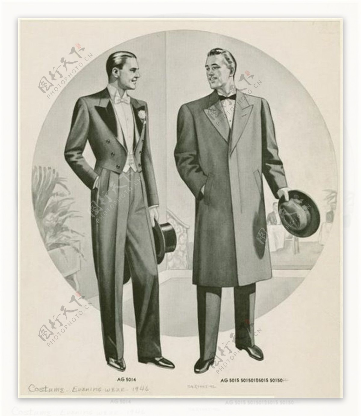 欧式长款男装外套设计图