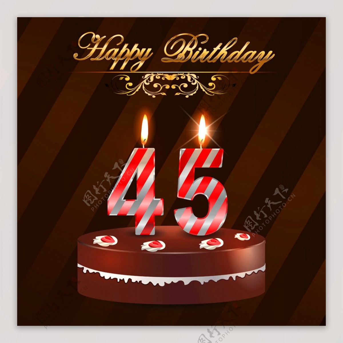 45周年生日蛋糕图片
