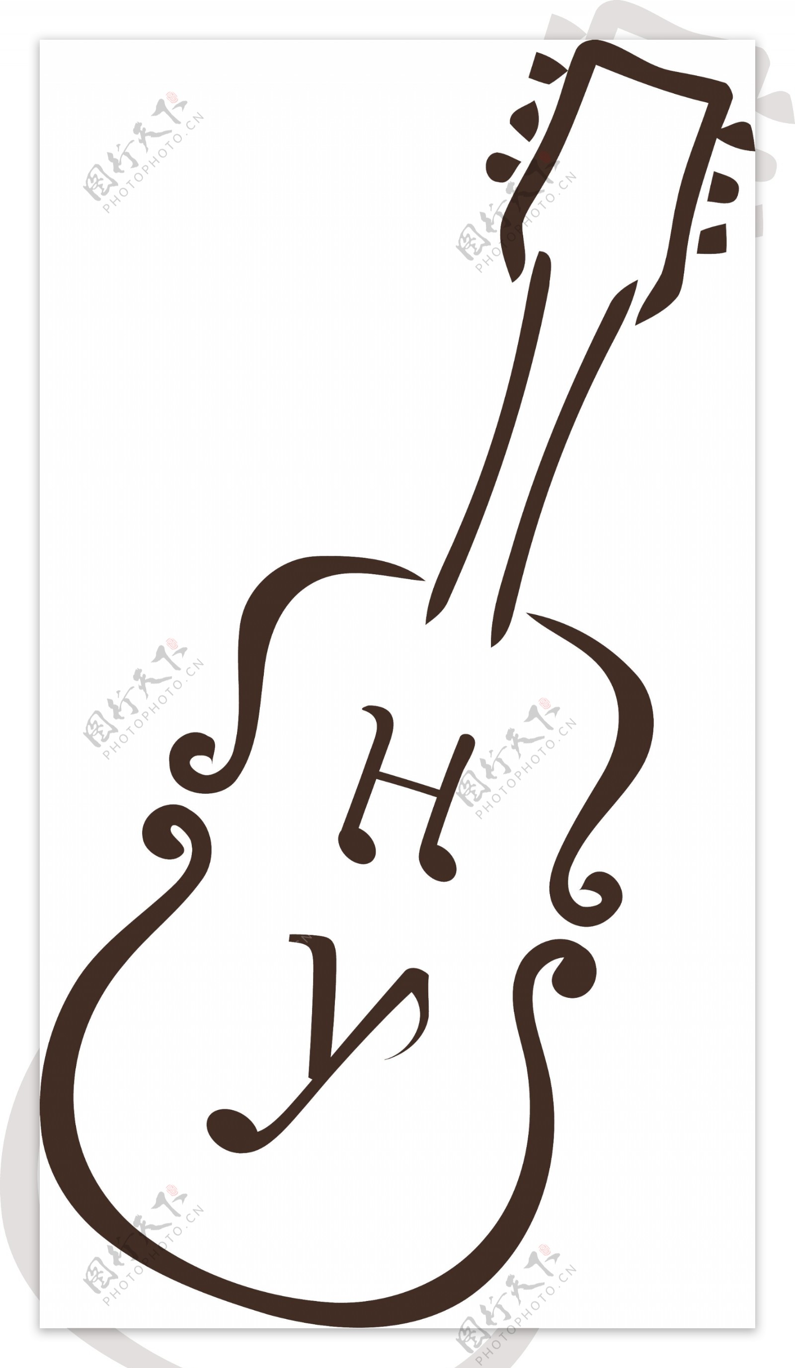 音乐类logo小提琴字母变形