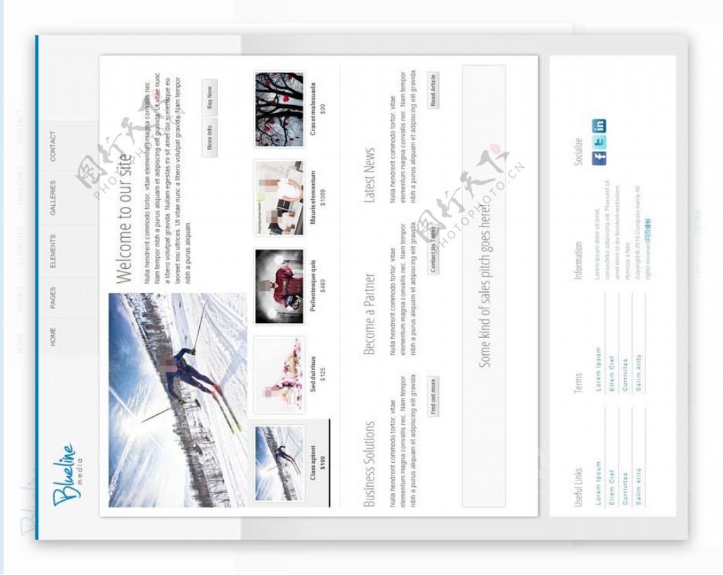 雪地运动网站模板