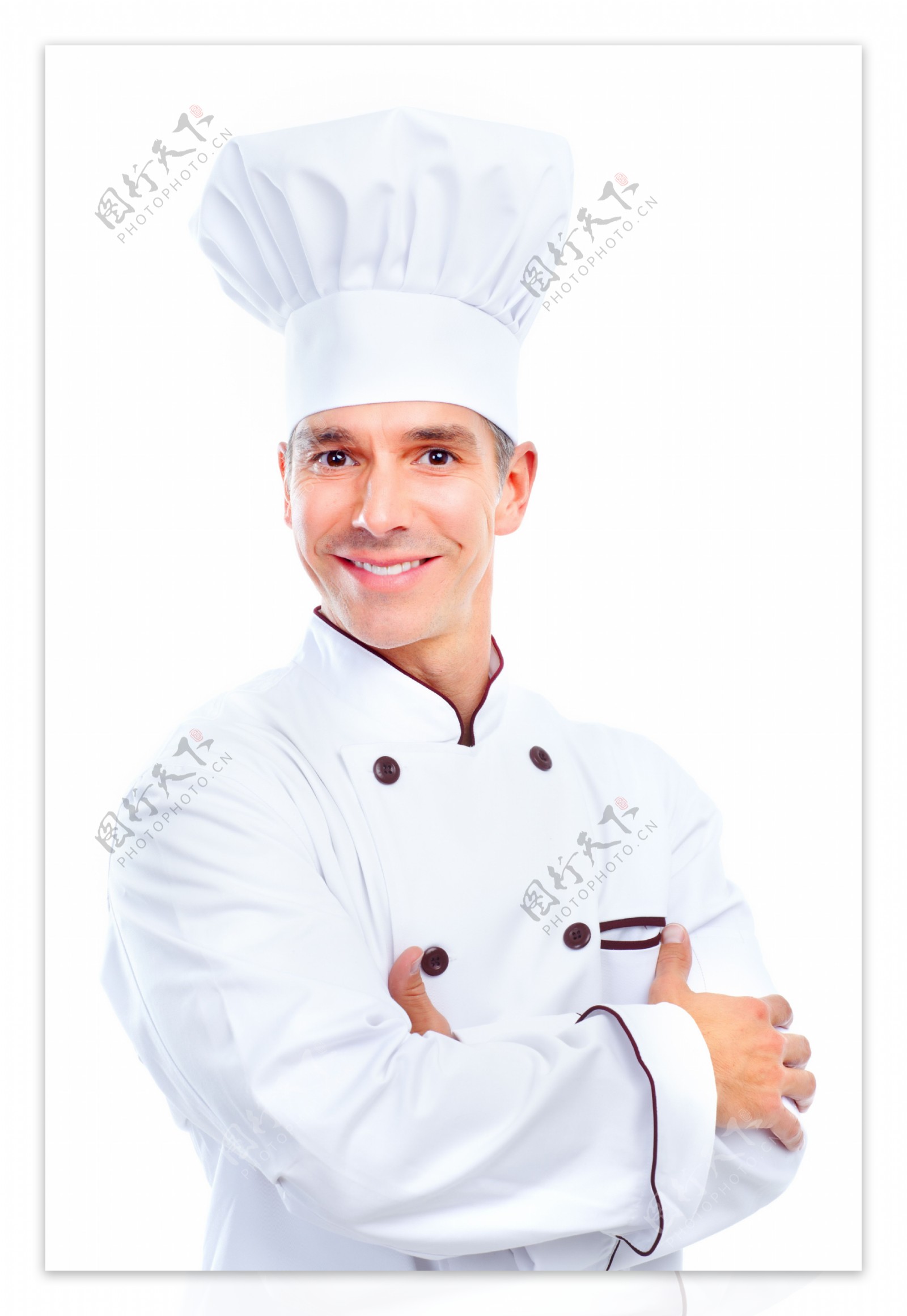 抱着双臂的厨师图片