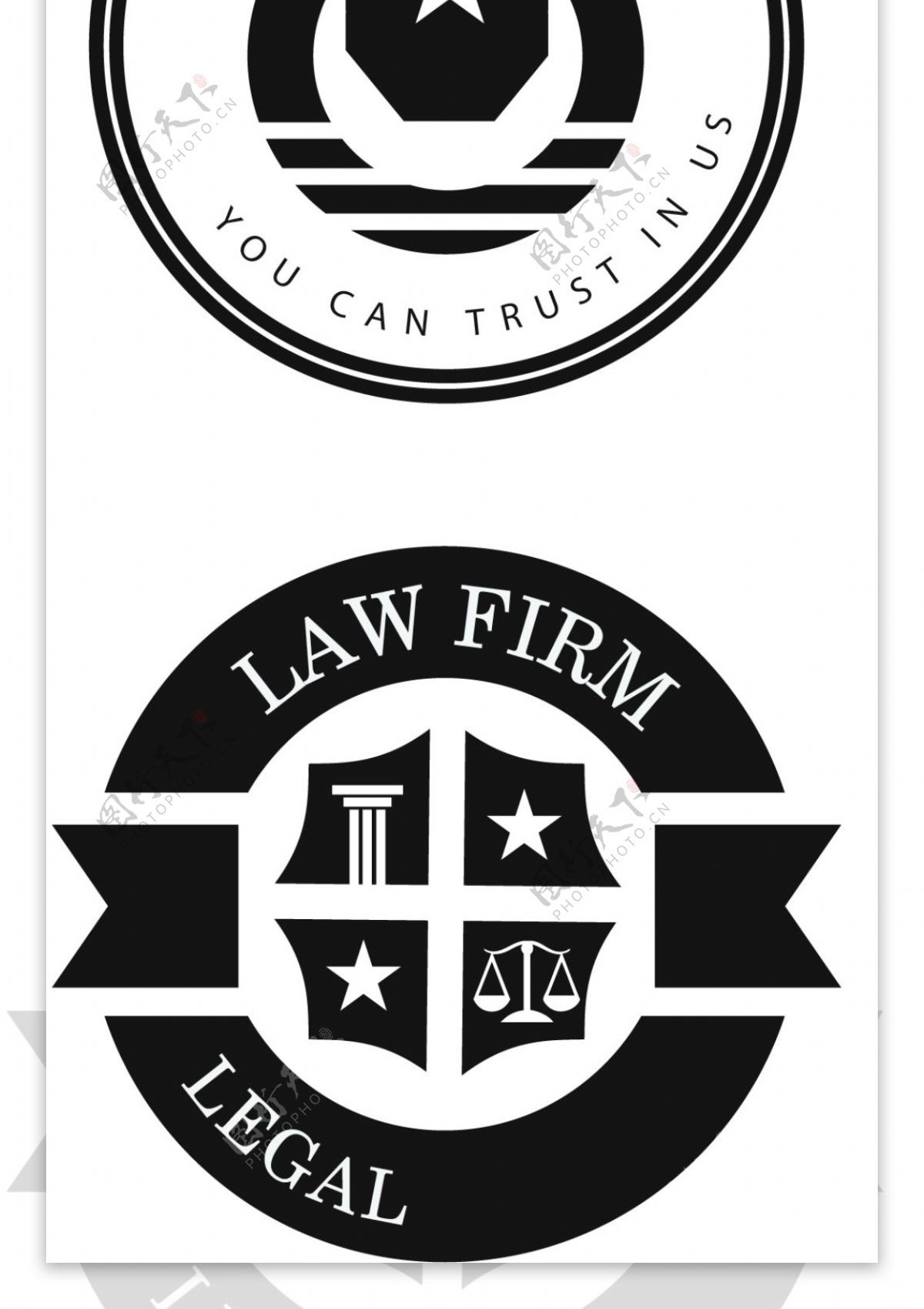法律徽章复古标志