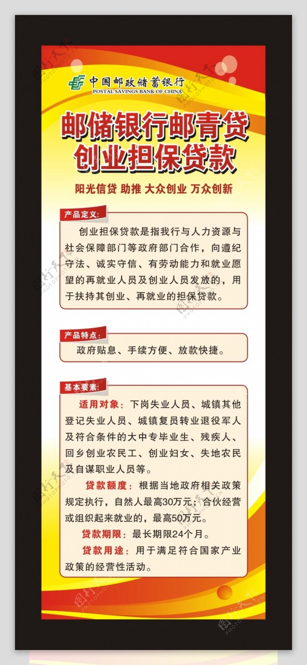 邮储银行邮青贷创业担保贷款