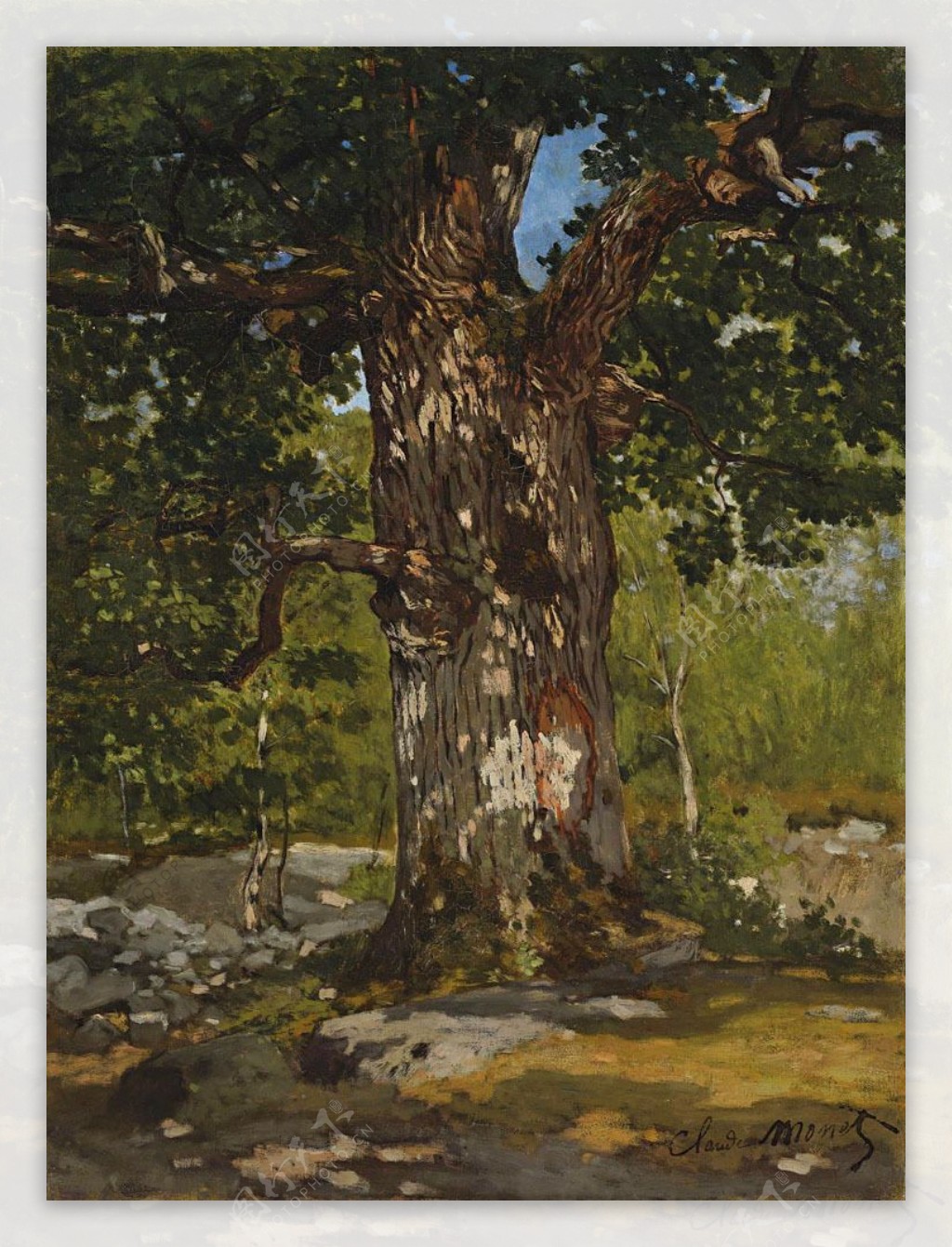 树木风景油画图片