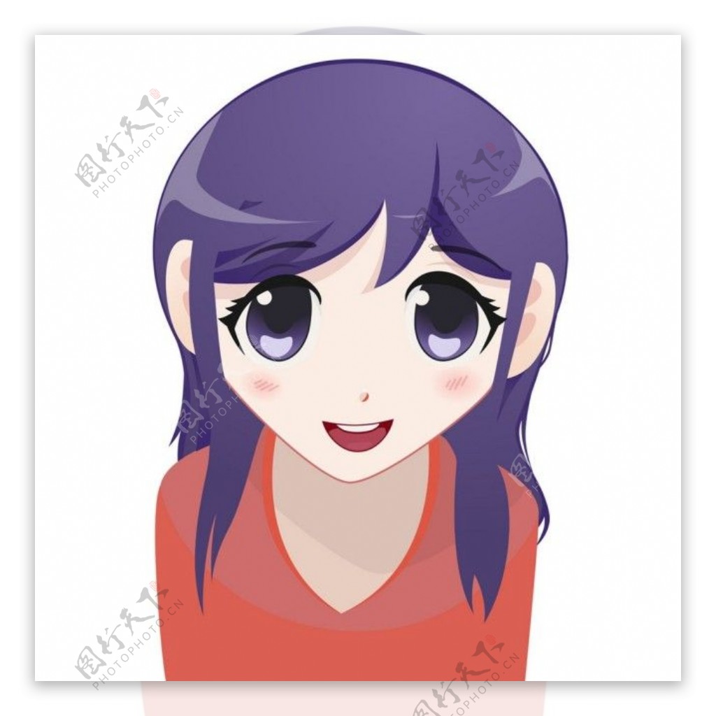 紫色发型美女图片