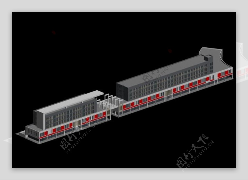 MAX中式商业街建筑3D模型