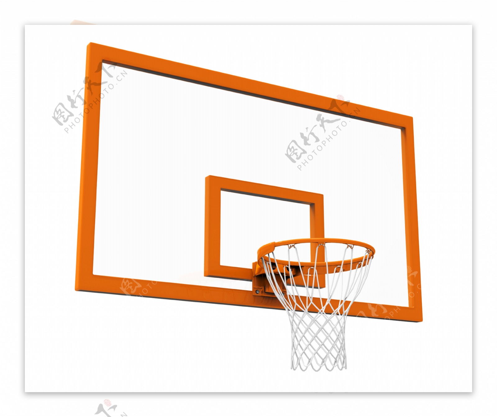 橙色篮筐篮板图片