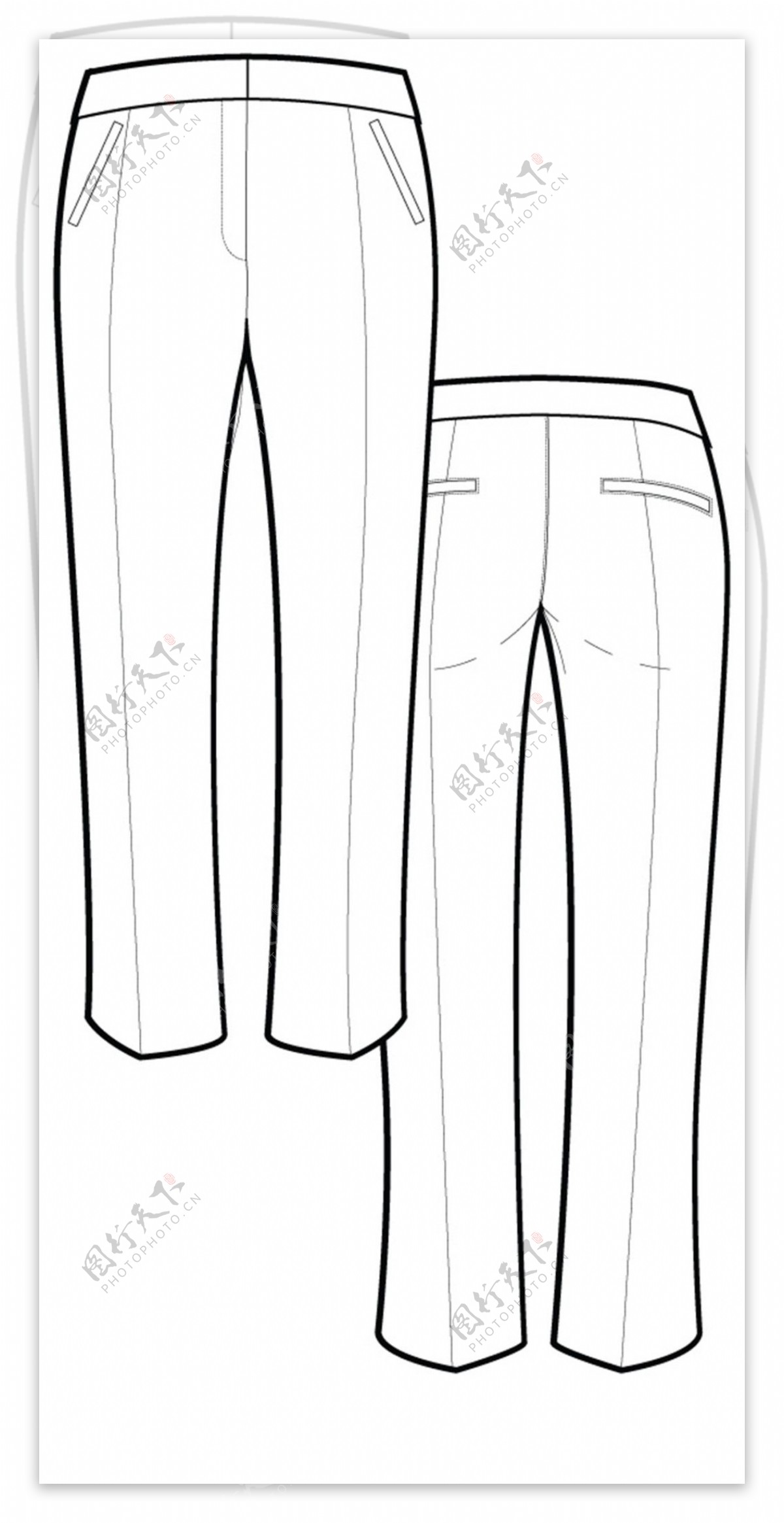休闲长裤设计图