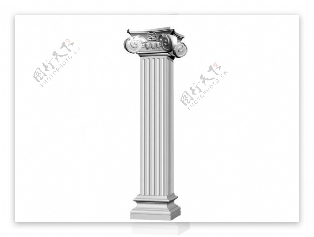 MAX方柱沟槽柱身罗马柱3D模型