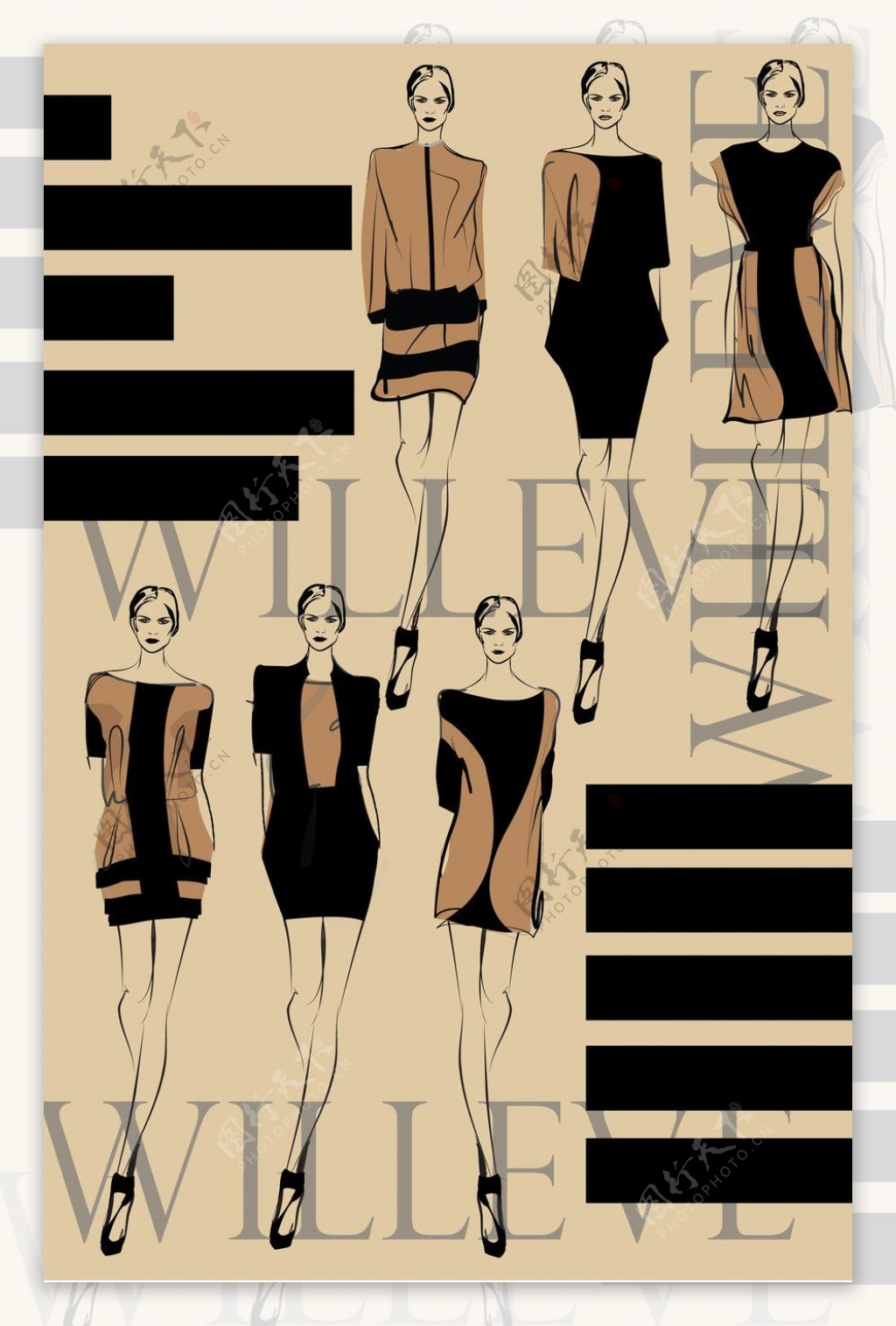 6款双拼色女装设计杂志