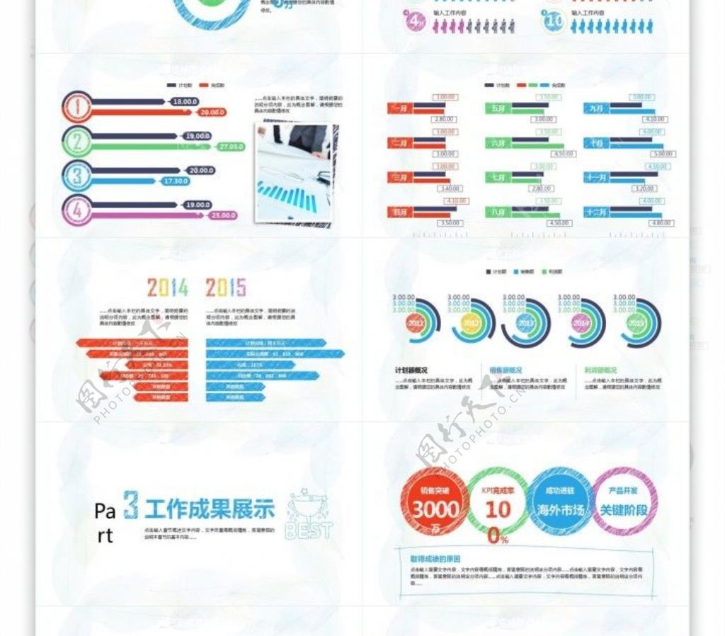 简约风格年度汇报PPT模板