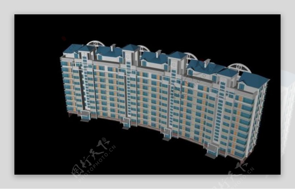 住宅建筑俯视图3D模型.