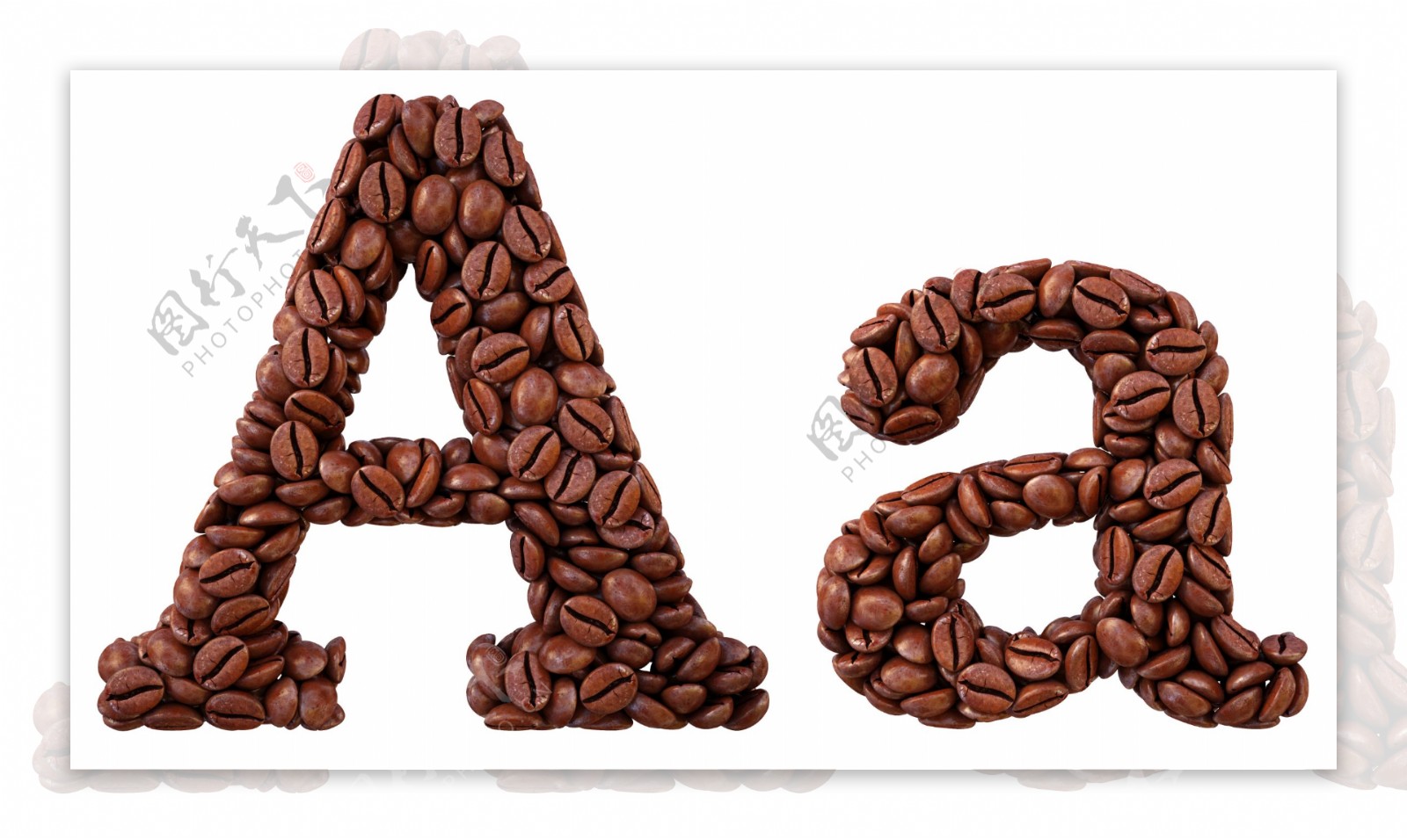 咖啡豆组成的字母A图片