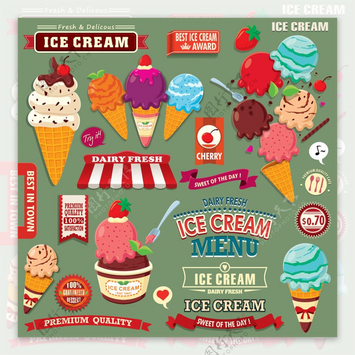 水果冰淇淋设计图片