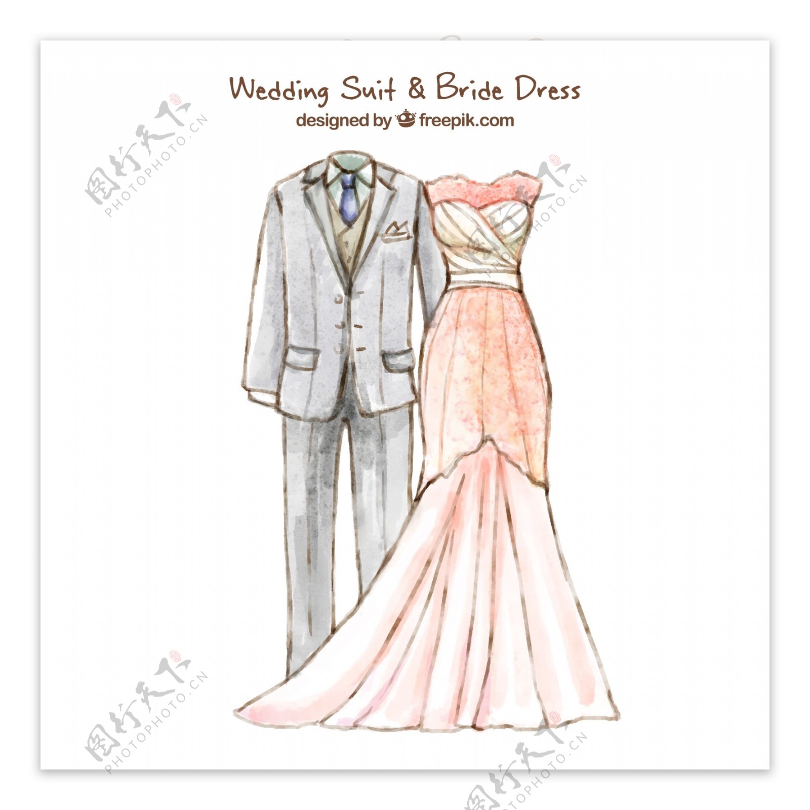 漂亮的结婚礼服和新娘礼服设计