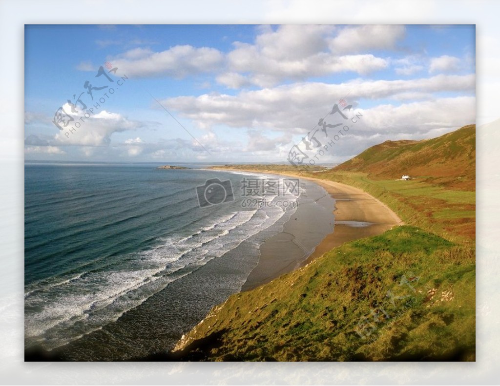 自然天空沙滩水云ocea威尔士英国