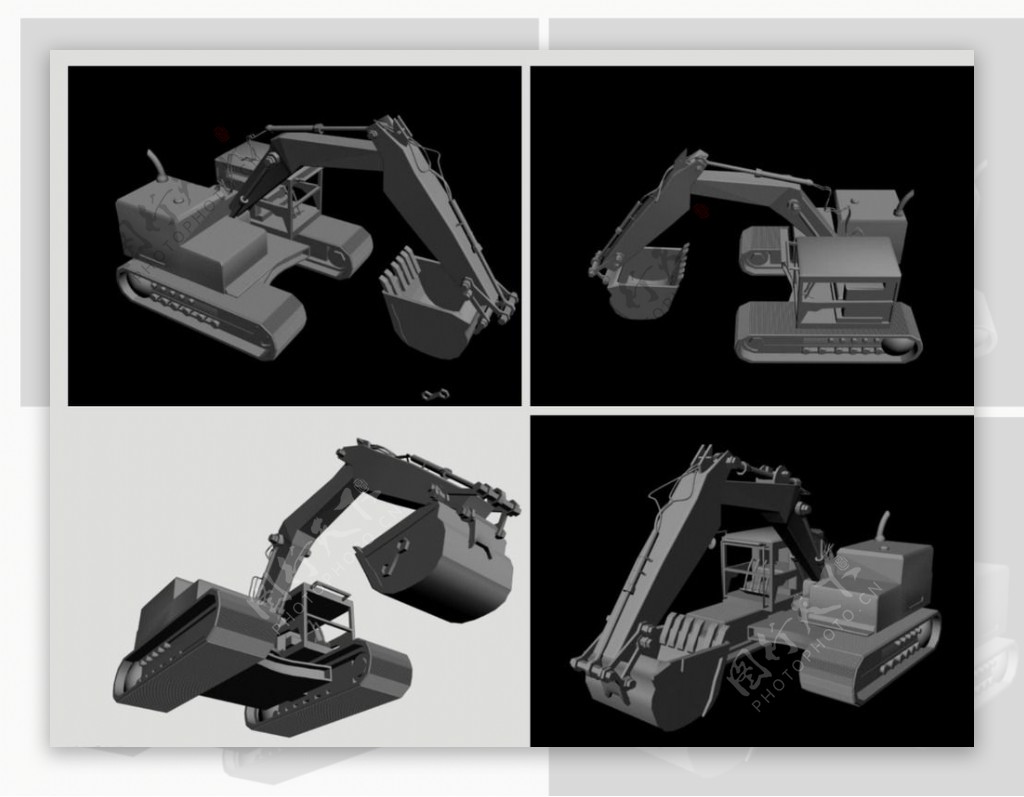 挖掘机3D模型图片