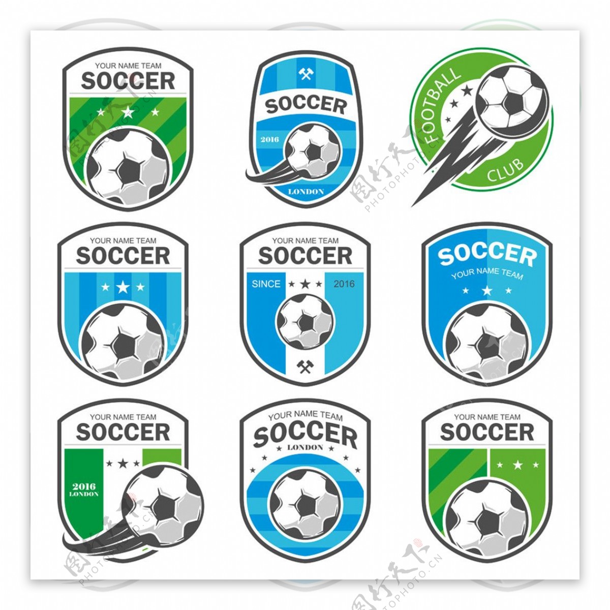 卡通足球印章图标图片