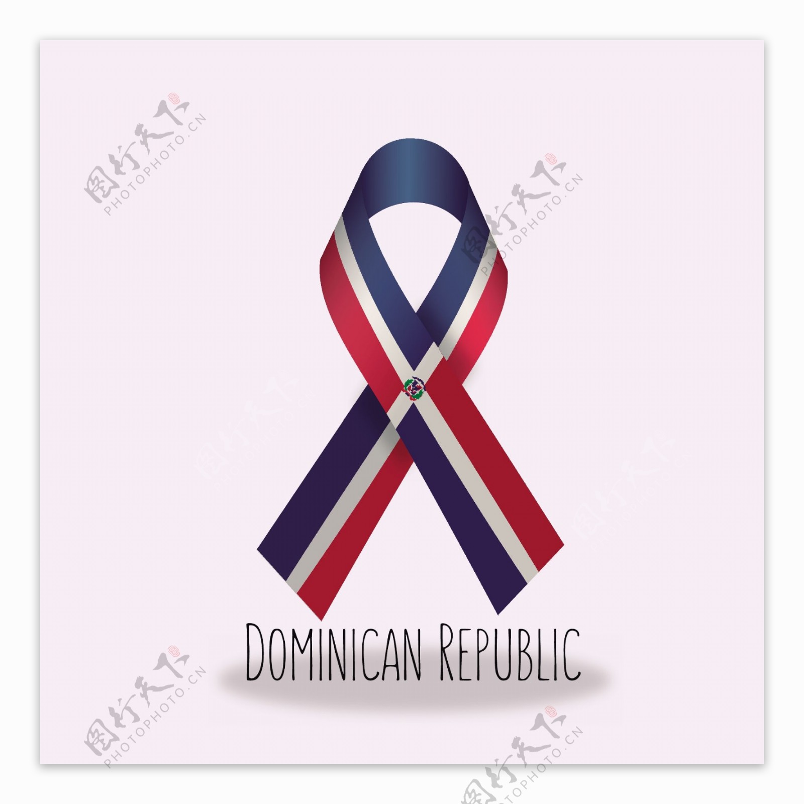 多米尼加共和国国旗丝带设计矢量素材