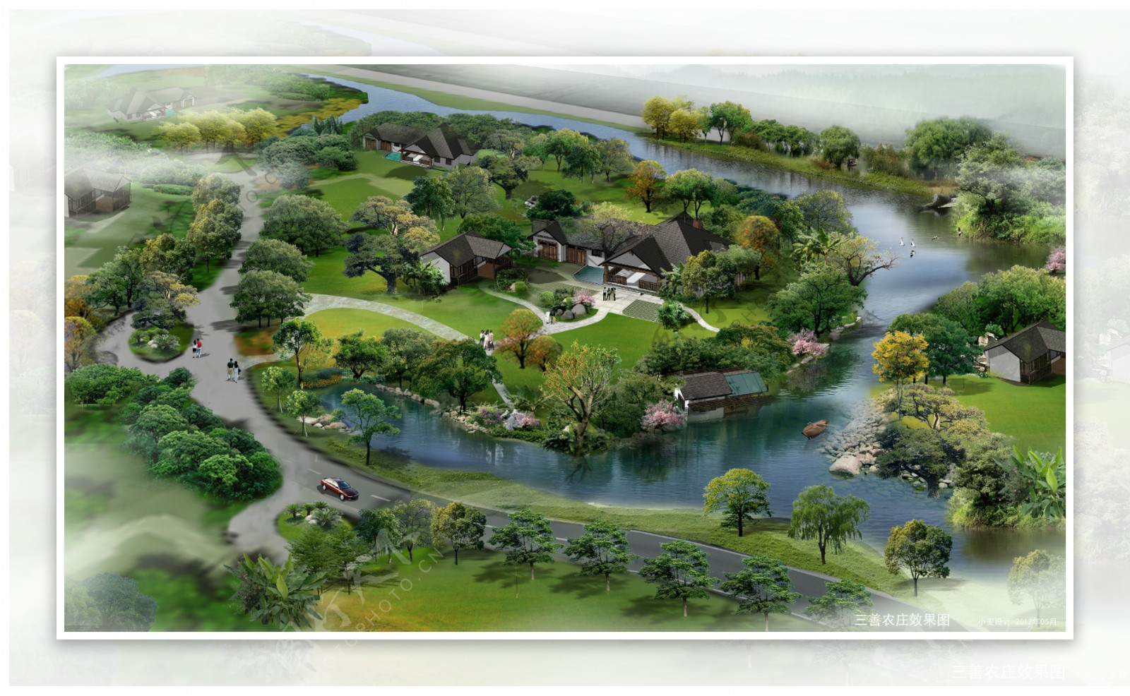水岸绿洲园林建筑设计图片