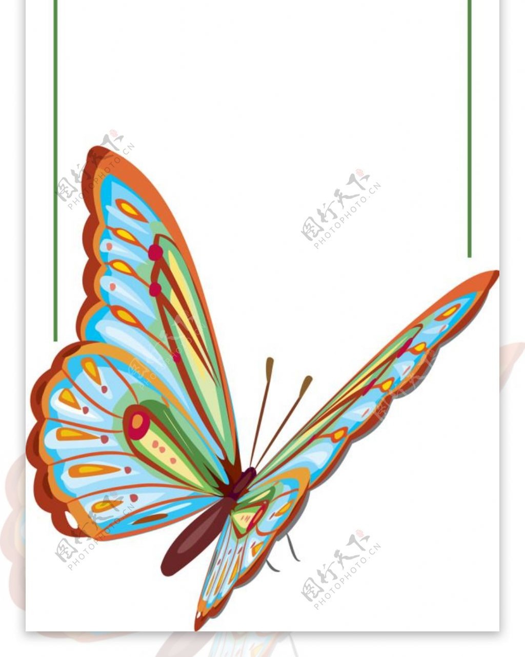 精美炫彩蝴蝶展架设计模板素材