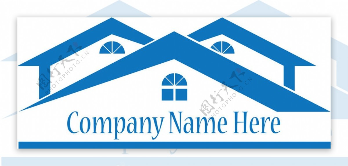 蓝色房屋logo图片