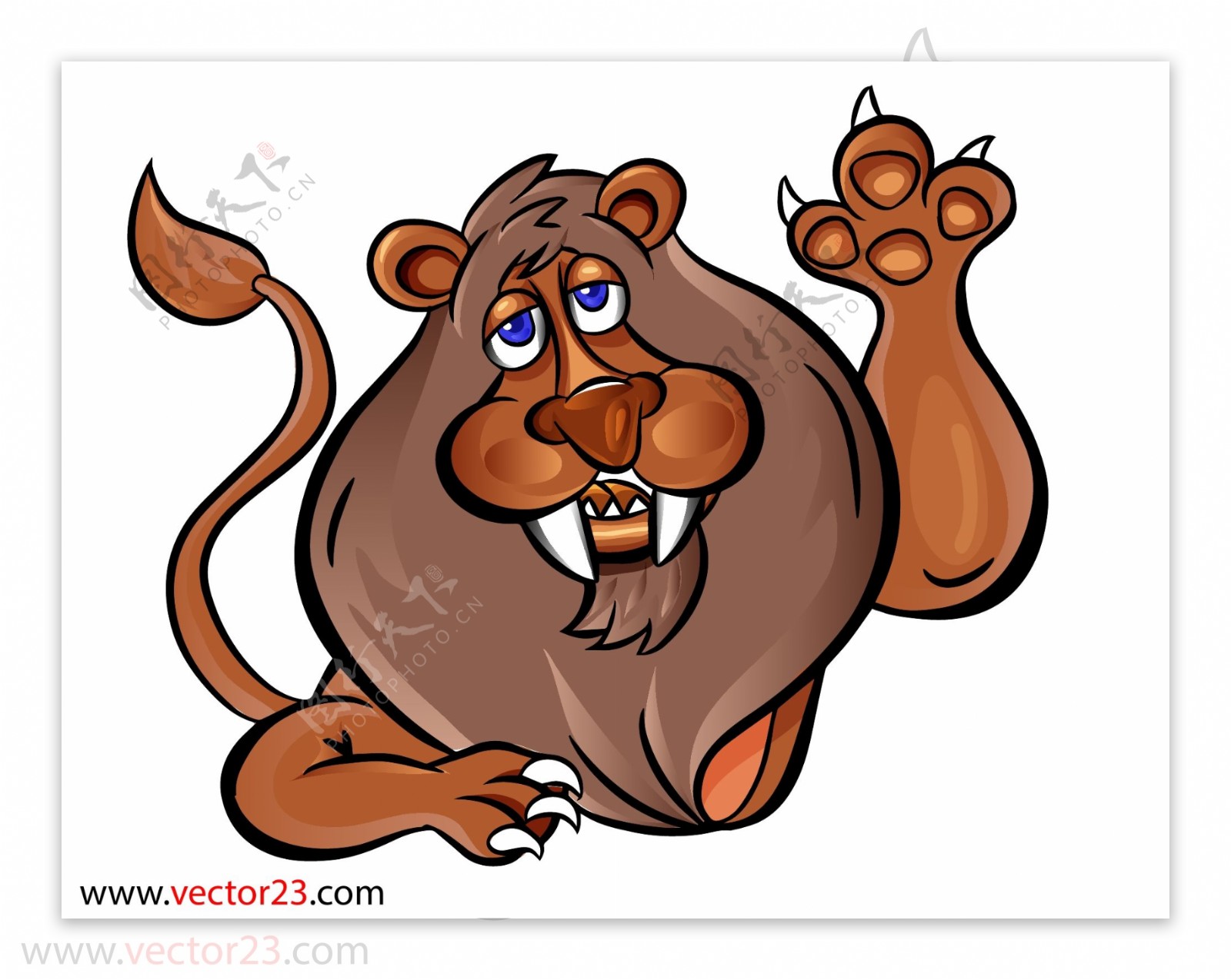 褐色动物卡通狮子