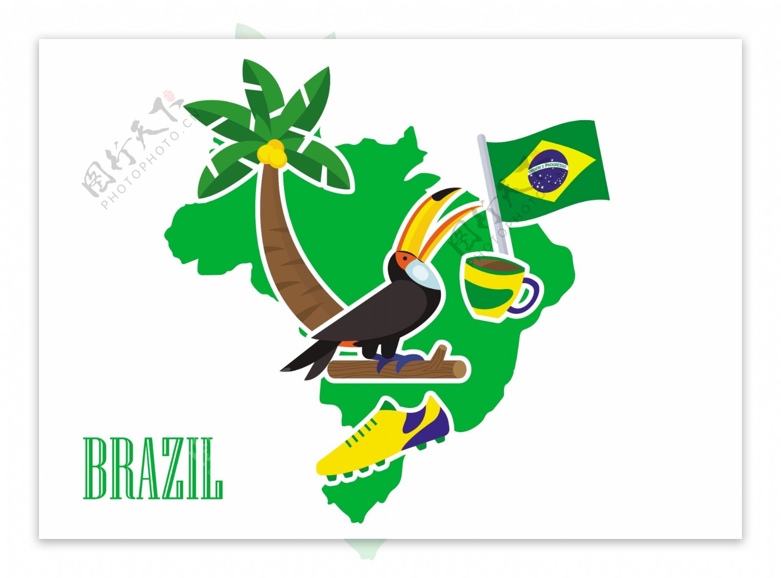 巴西地图元素素材