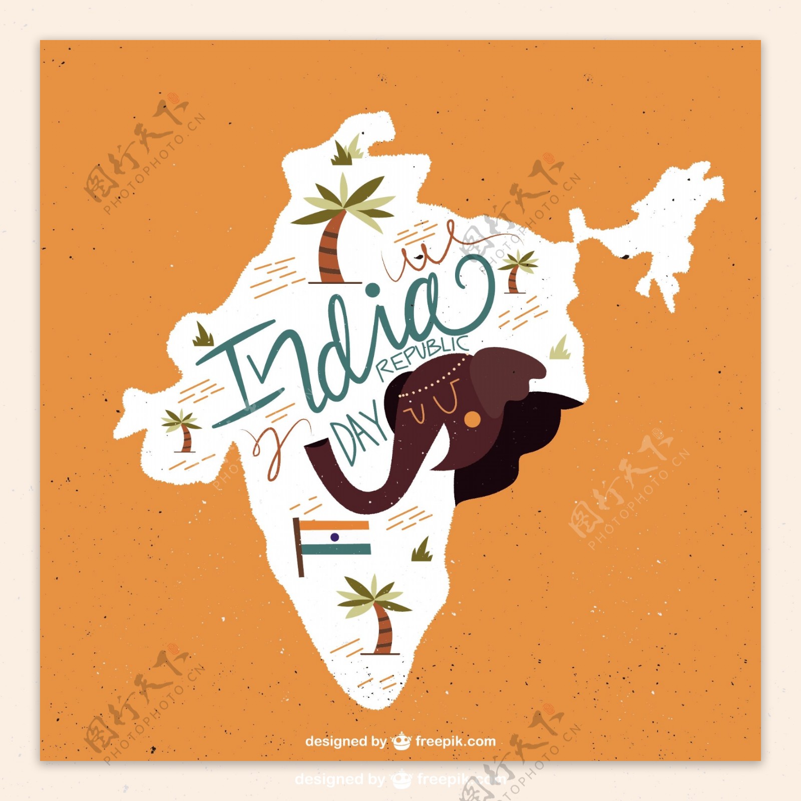 印度共和日地图插图