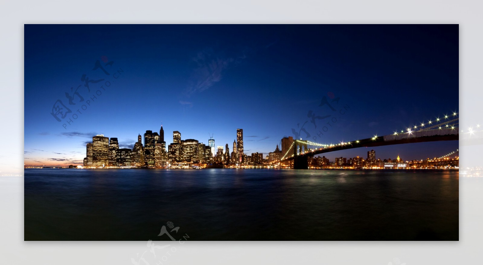 跨海大桥与城市夜景图片