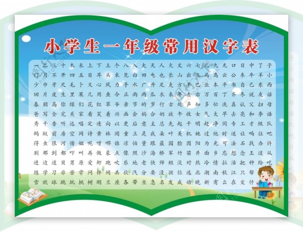 小学生一年级常用汉字表