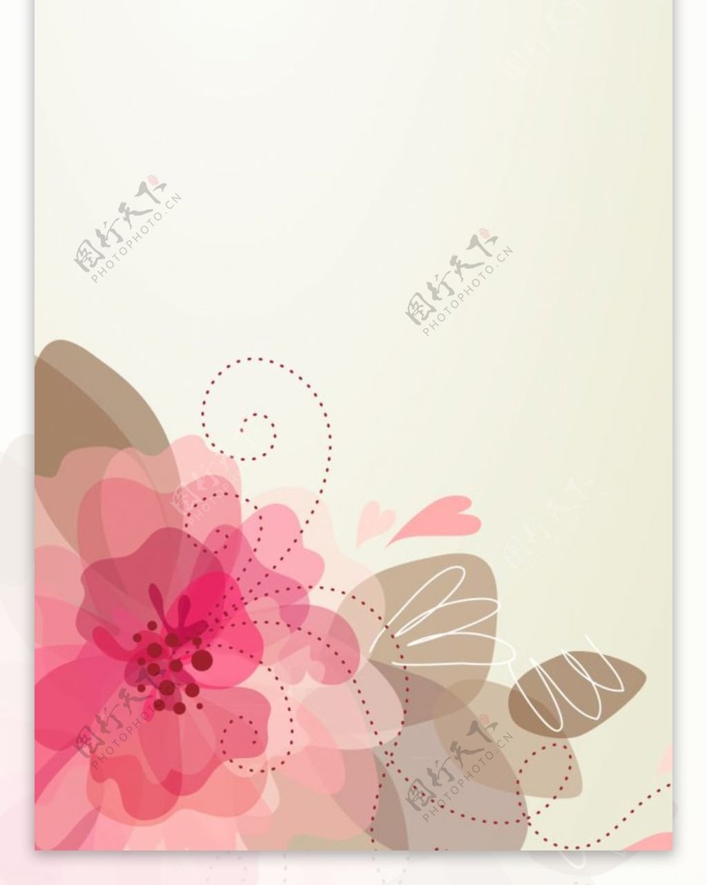 简单精美粉色花儿展架设计模板素材画面