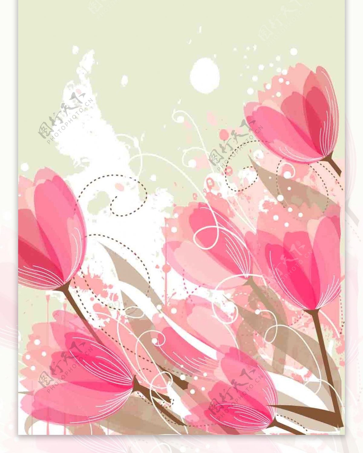 粉色花儿展架设计模板素材画面