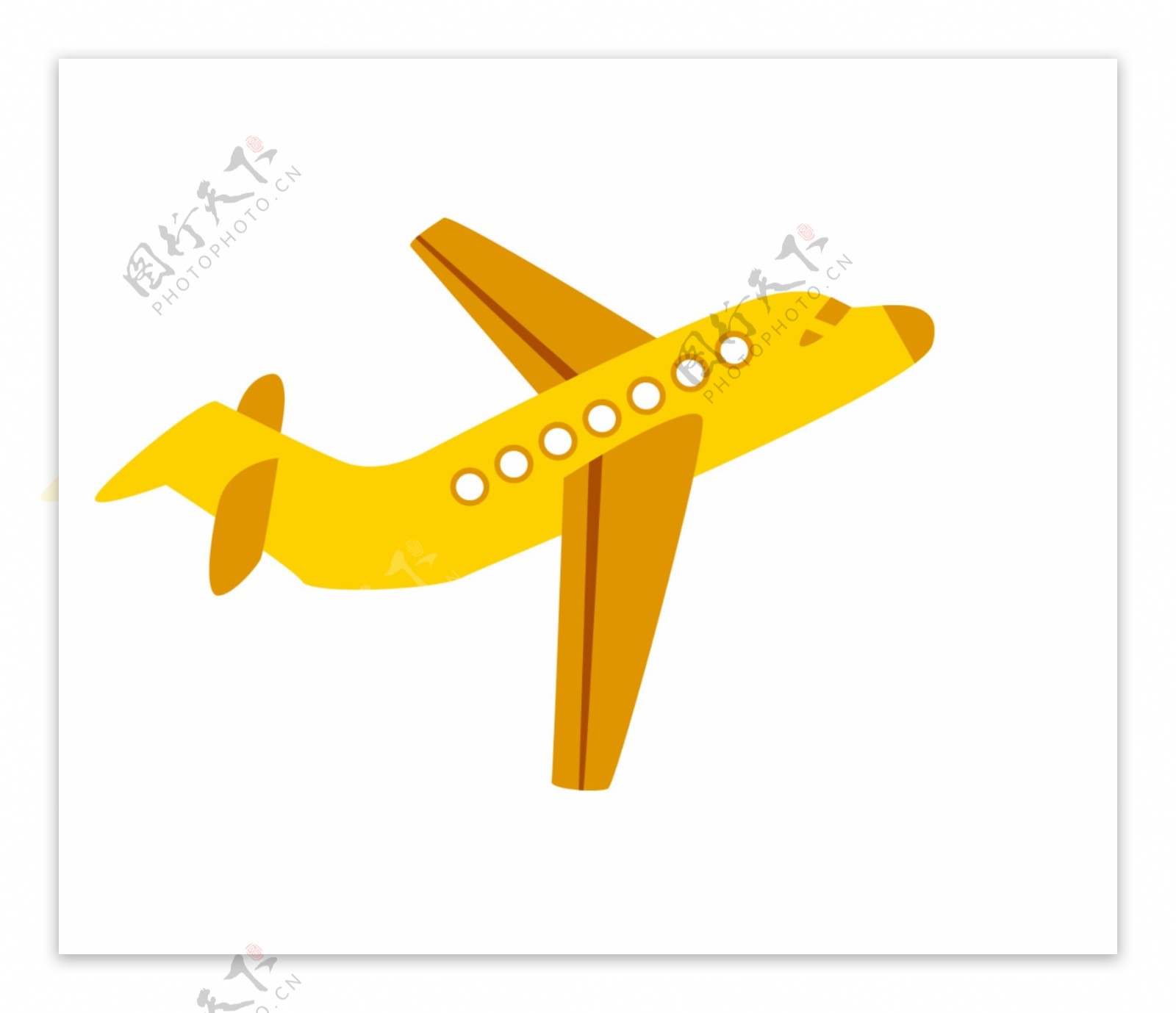 卡通物品黄色飞机模型
