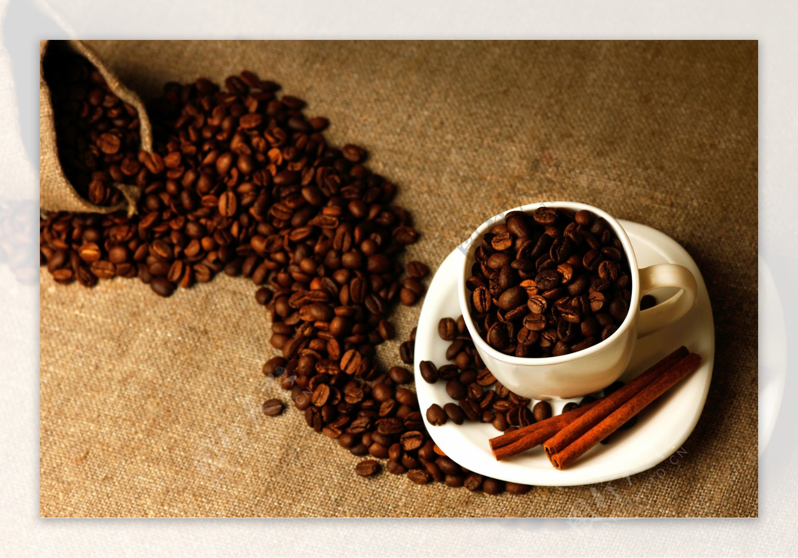 咖啡豆与陈皮图片
