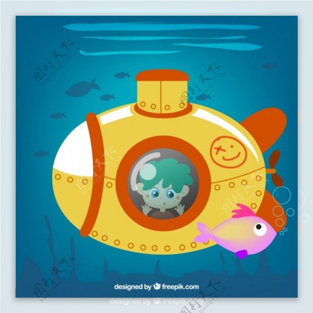 黄色潜水艇的插图