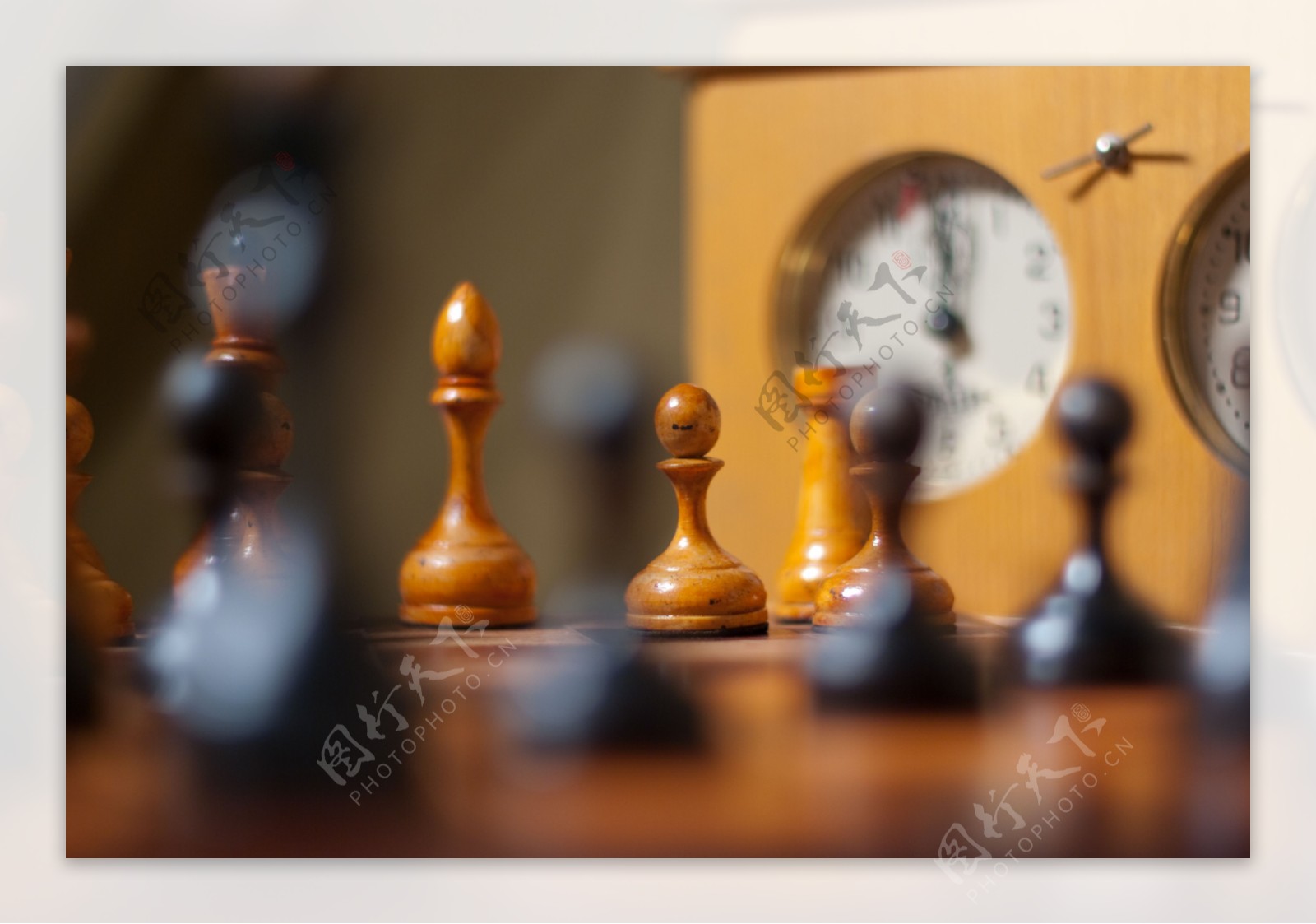 国际象棋棋子特写摄影图片