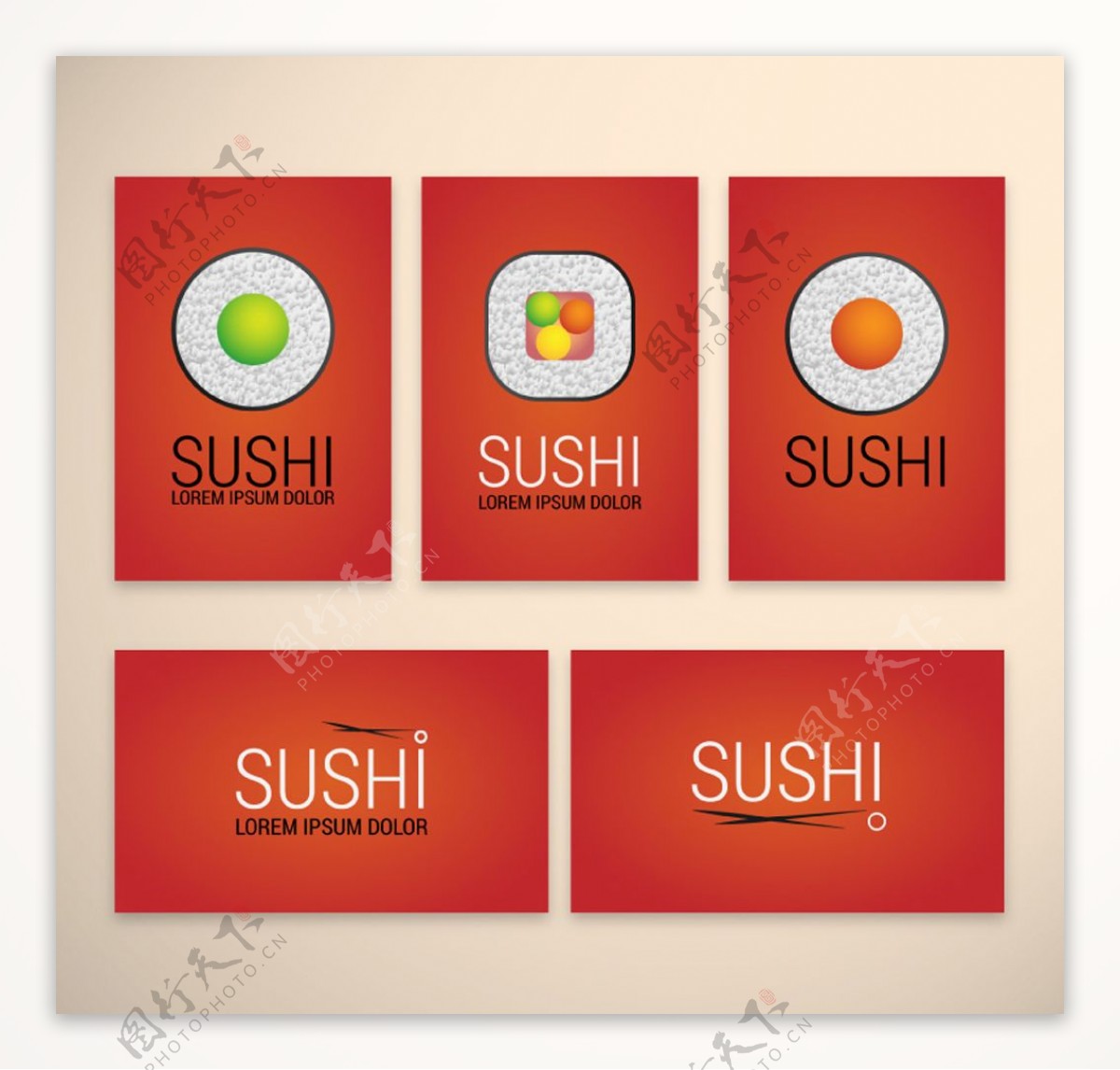 创意寿司卡片矢量素材