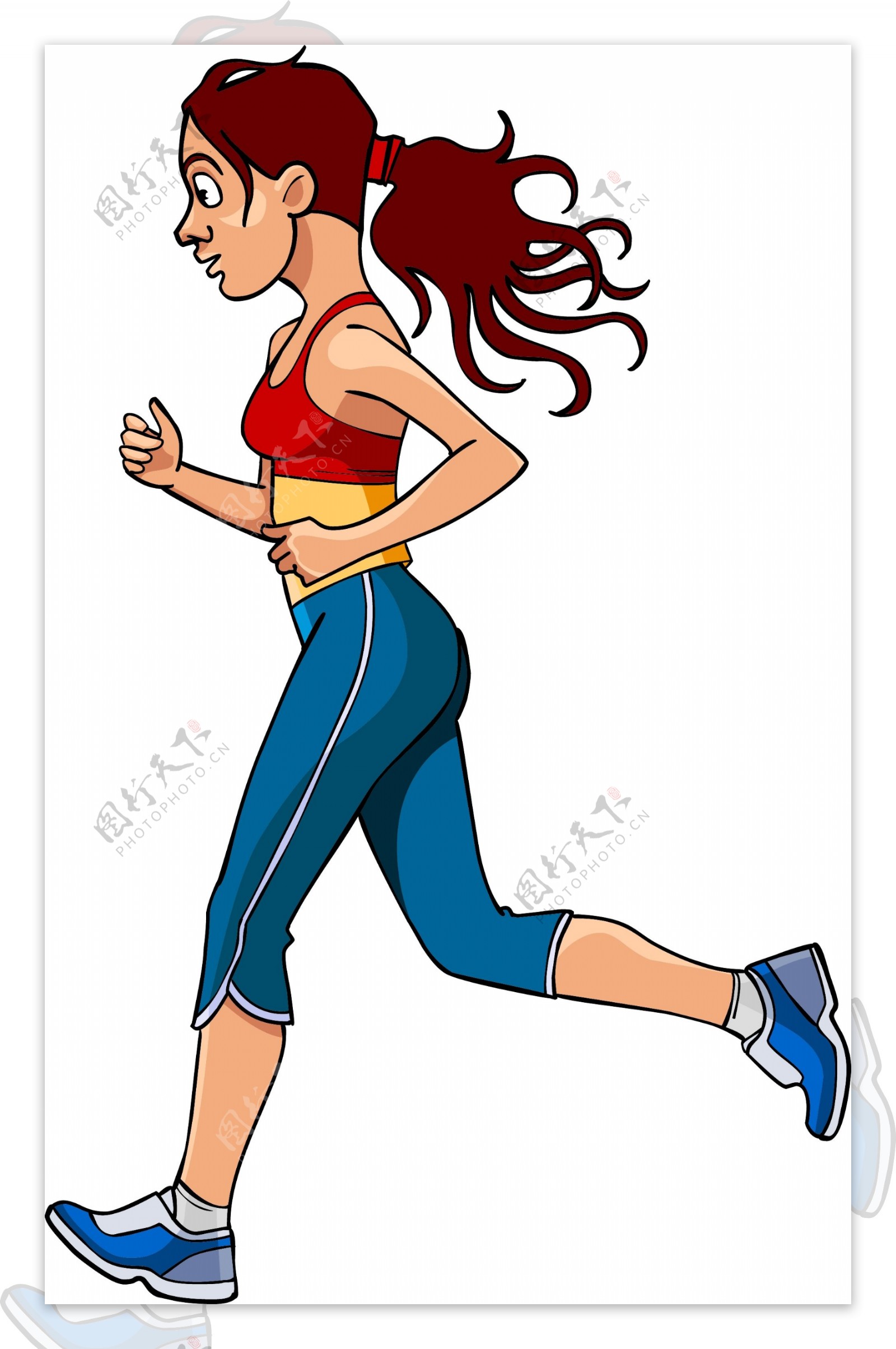 跑步健身的人物插画