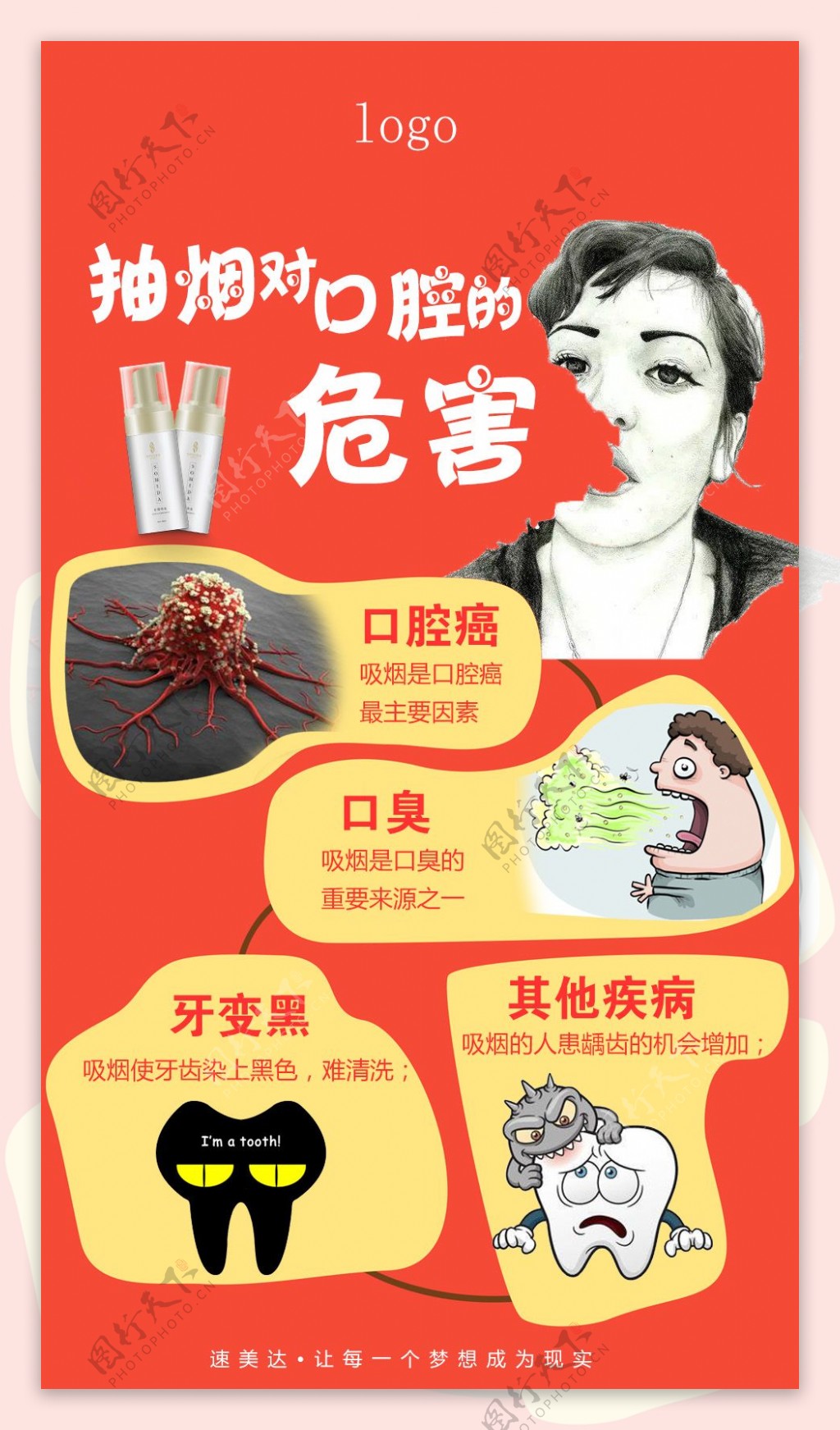 牙膏口腔健康海报