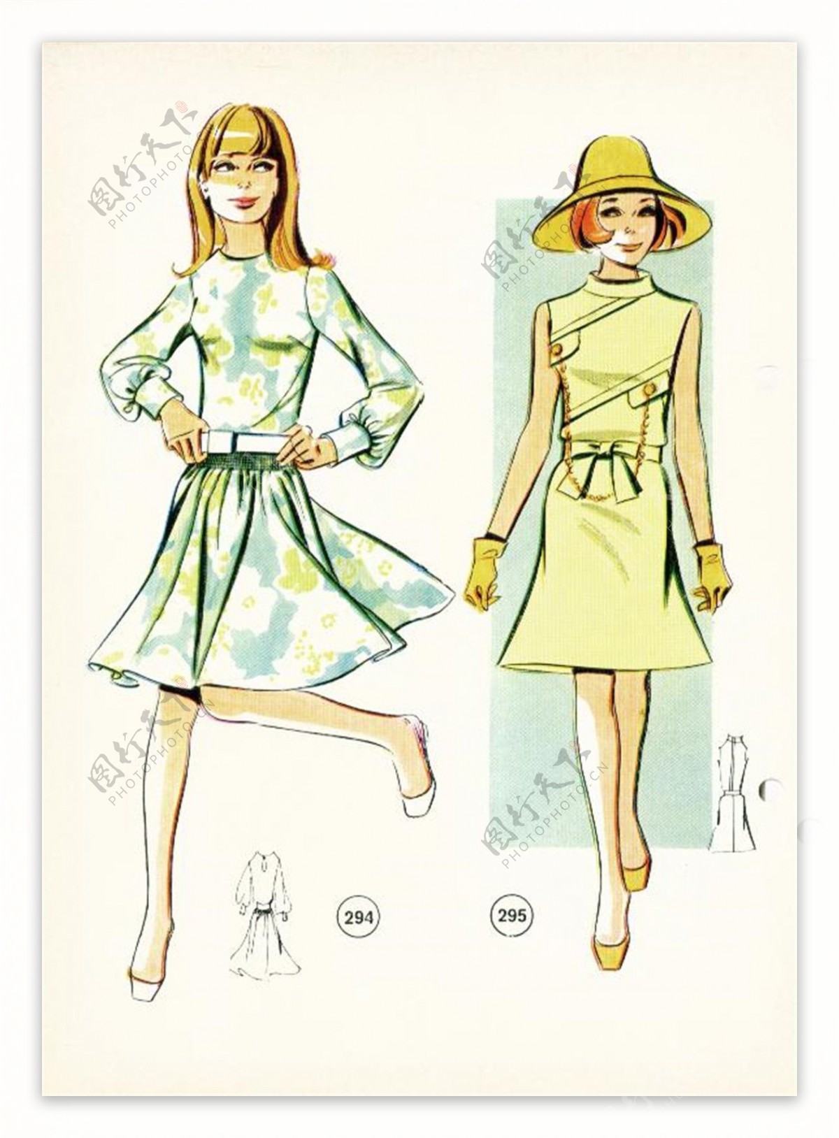 两款短裙套装设计图