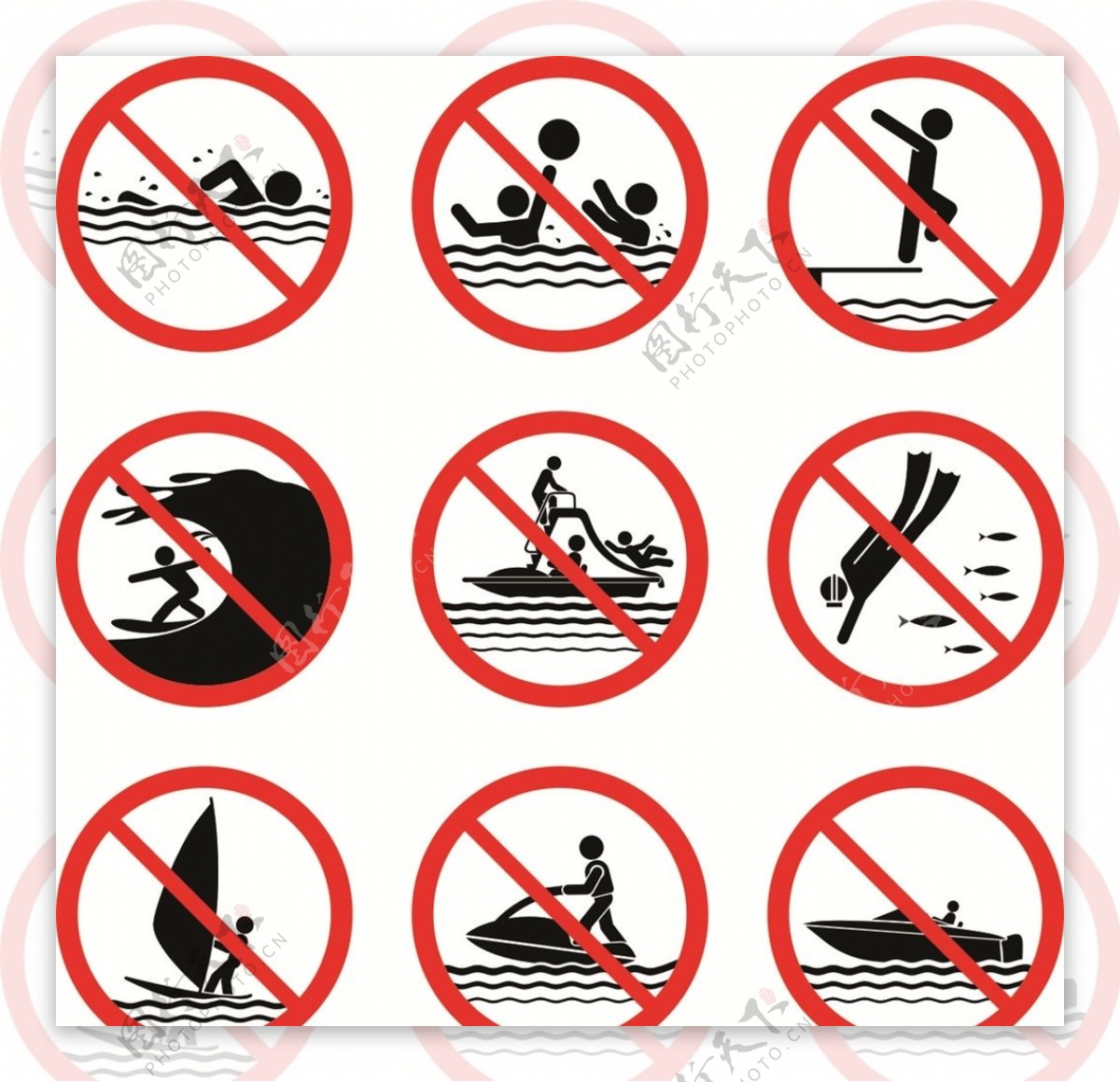 禁止下水标志