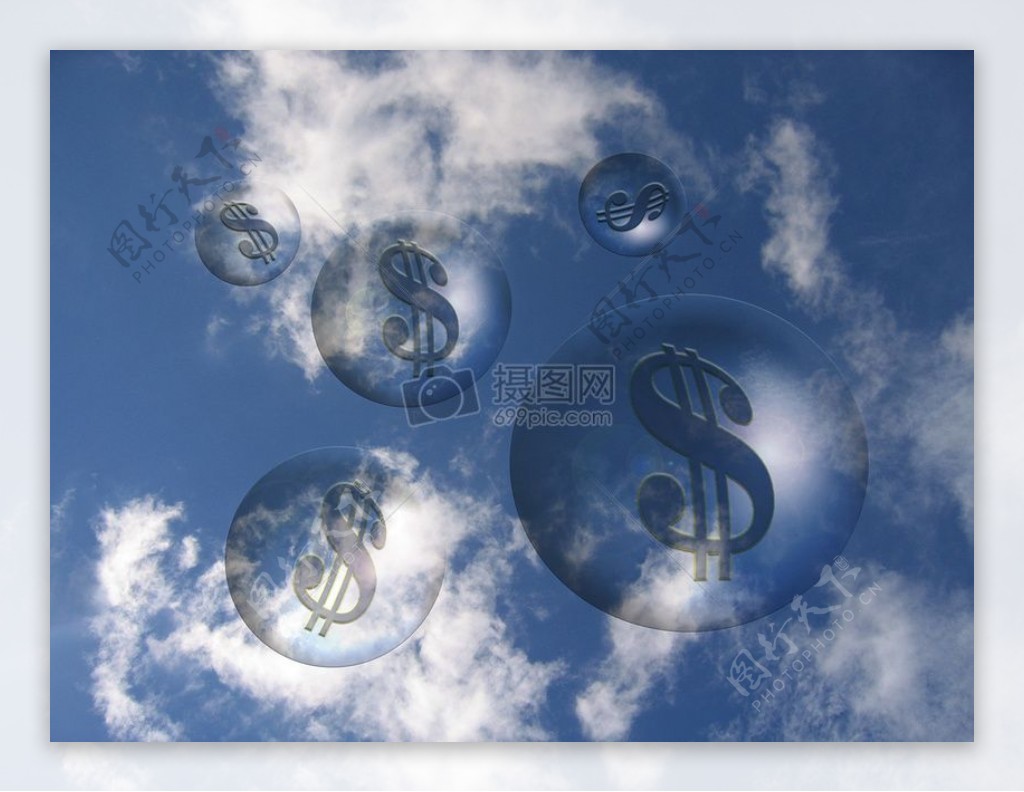 天空下的美元泡沫